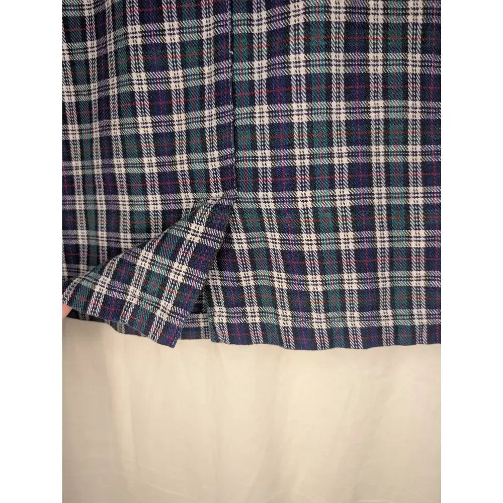 Vintage 100% cotton plaid mini skirt